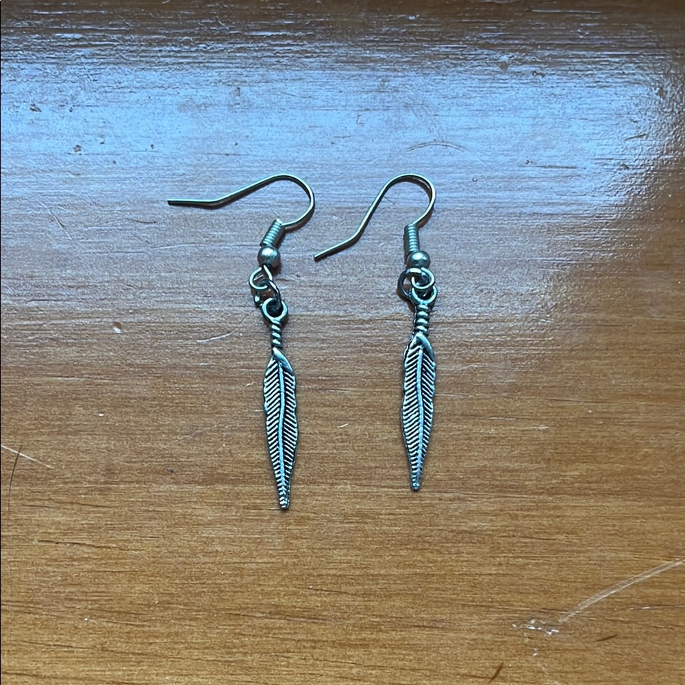 Elegant Feather Drop Earrings